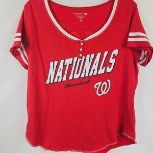 Ladies Washington Nationals Baseball MLB Sporty Athleisure T-Shirt 5 & Ocean LG